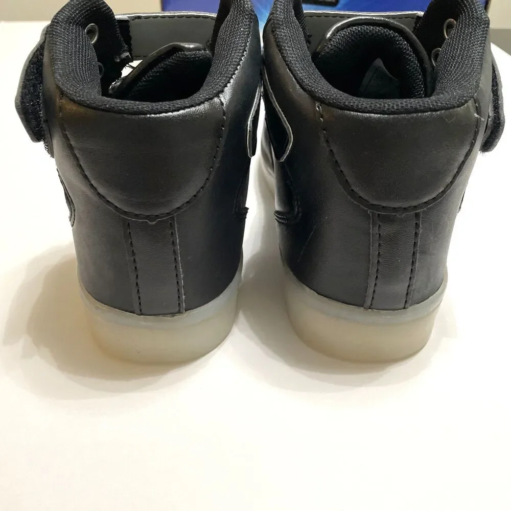 ATS Led Light Glow Shoes Unisex Size 2 Black USB Rechargeable Colored Lights New